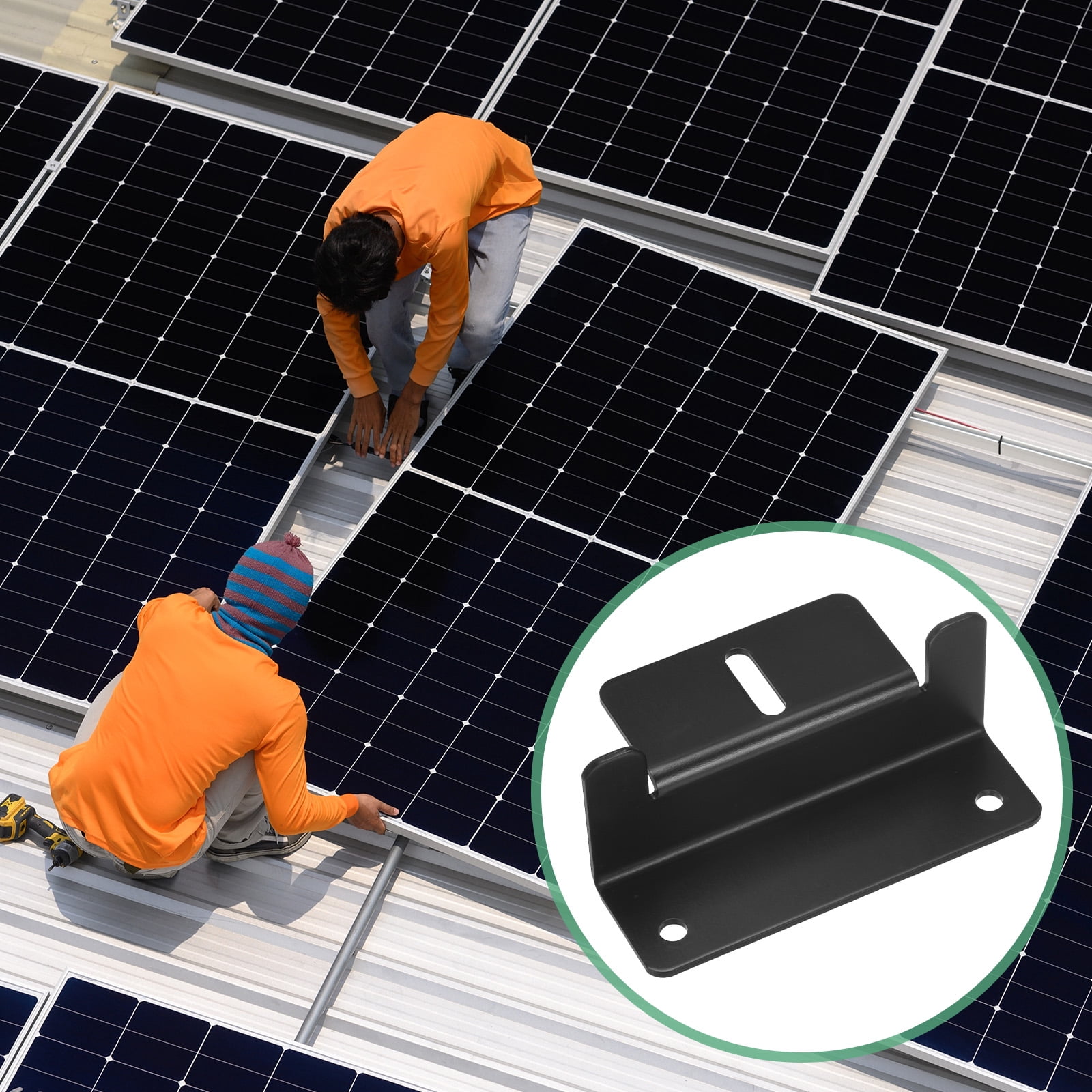 Uxcell 2 Sets of 4 Units Solar Panel Mounting Z Brackets Lightweight Corrosion-free Aluminum Anodized W Wrench Solar Panel Mounting Brackets Black