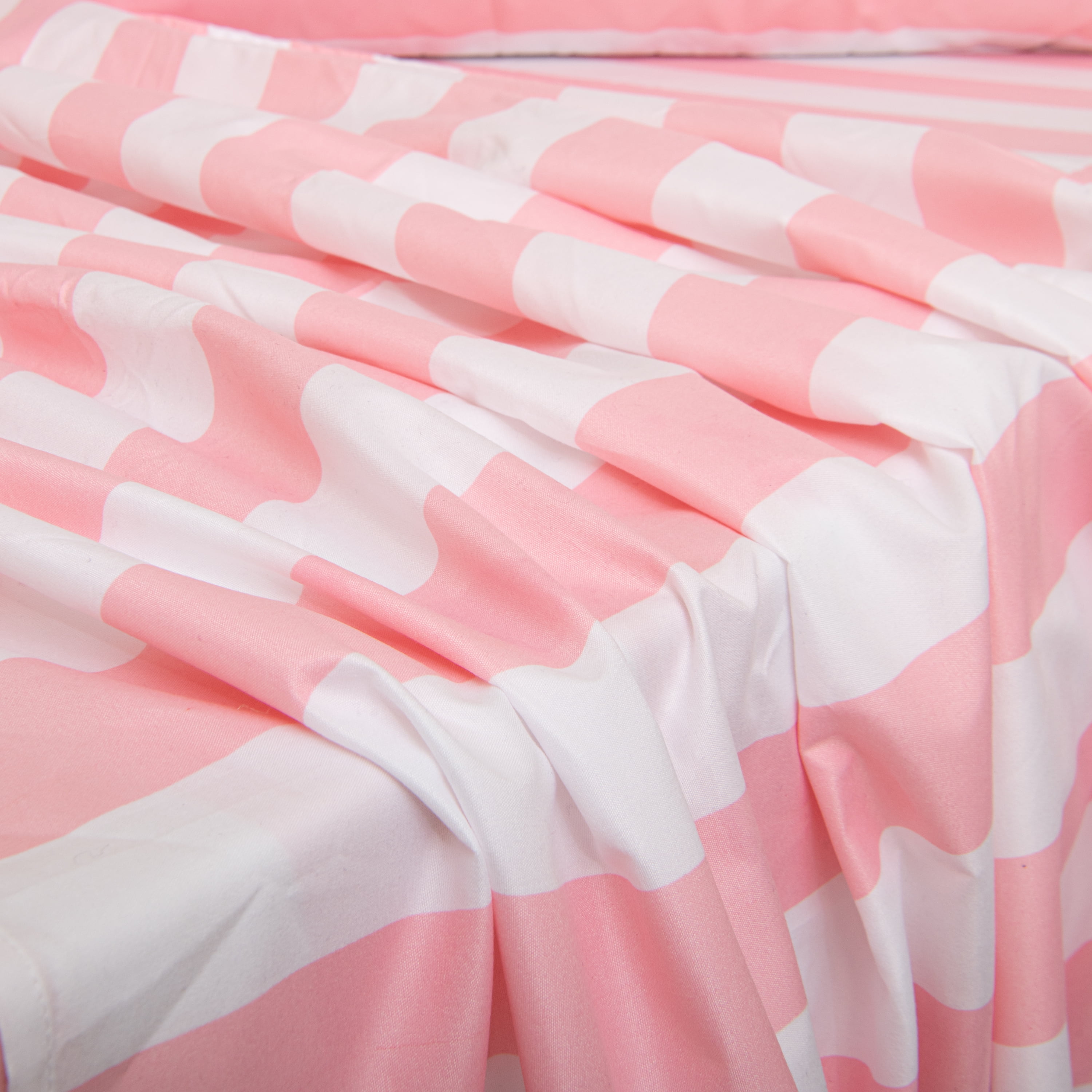 Flxxie Microfiber Toddler Sheet Set, Soft Crib Fitted Sheet Flat Sheet and Envelope Pillowcase, Baby Bedding Sheet & Pillowcase Sets, Pink Stripe, 3 Piece