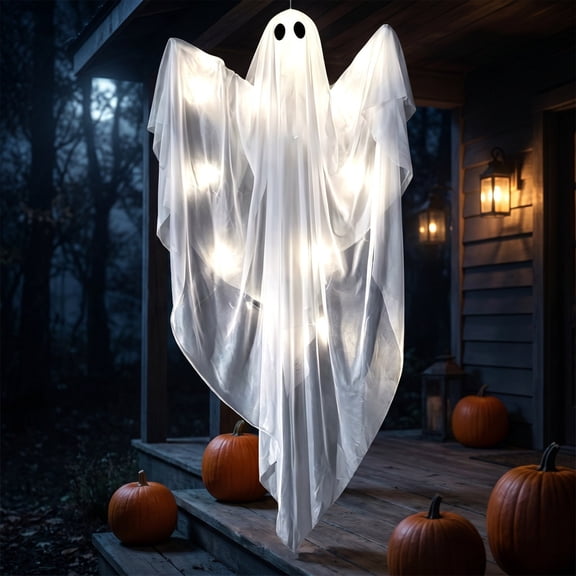Luminous Ghost Outdoor Halloween Decorations Prop, Ghost Decor Spooky Dark Yard Ornament Accent, Halloween Party Decor for Indoor Haunted Display
