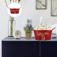 thumbnail image 6 of Chidian 1Pc Oval Shaped Iron Bucket Decorative Flower Bucket Storage Bucket Adornment, 6 of 8