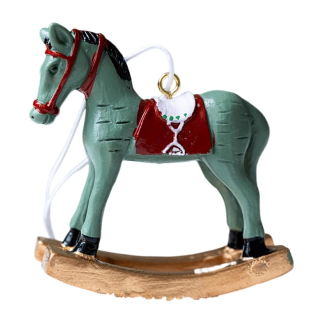 Estatua de caballo de Navidad, decoración de escritorio, diseño de escena, adorno para fiesta, accesorios de resina Verde
