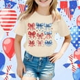 thumbnail image 2 of Phcqqok Fourth of July Shirt Girls T-Shirt Independence Day Short Sleeve Top with Flag Print Casual Comfortable Tee for Toddler Kids Age 3-13 Years 4-5 Years, 2 of 4