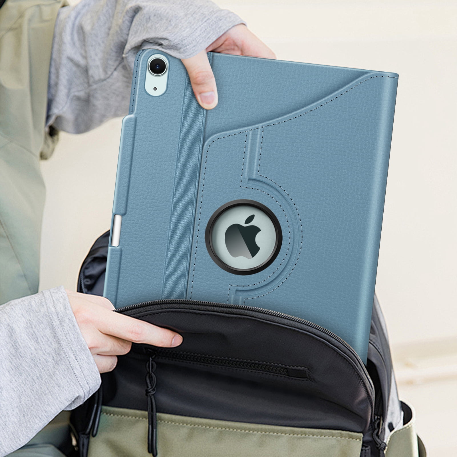 Fintie Rotating Case for iPad Air 13-inch (M4) 2026, (M3) 2025, (M2) 2024 - 360 Degree Rotating Protective Stand Cover with Pencil Holder, Ocean Blue