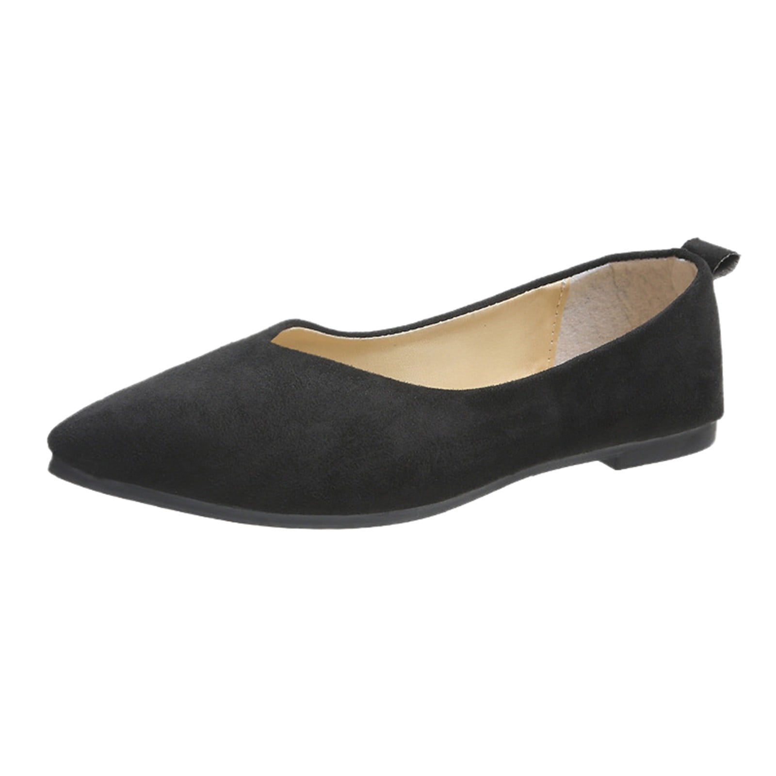 Black suede hotsell flat shoes womens
