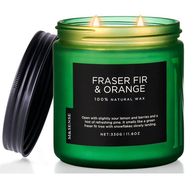 Cera de soja Candle M&SENSE Fraser con aroma a abeto y naranja, 330 g
