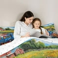 thumbnail image 4 of Manfei Watercolor Flowers 7-Piece Twin Bedding Sets,Rustic Floral Bedding Comforter Set,Multicolor Natural Scenery Sheet Sets For Kids,Ultra Soft Home Decor Reversible, 4 of 8