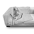 thumbnail image 3 of Anchor Soft Flannel Fleece Throw Blanket, Hand Drawn Monochrome Nautical Motifs Love is Words and Heart, Cozy Plush for Indoor and Outdoor Use, 50" x 70", Black and White, by Ambesonne, 3 of 6
