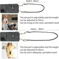 thumbnail image 6 of Phone Case for Samsung Galaxy A42 5G Zipper Wallet Cover with Credit Card Holder Slot Shoulder Crossbody Strap Long Lanyard Leather Cell Accessories A 42 G5 42A S42 4G 2021 Women Girls Black, 6 of 7