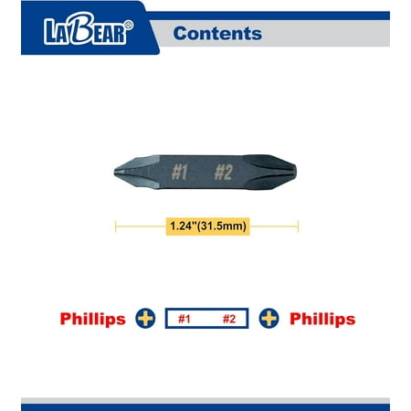 YJYCSAH-- 3pcs Double-Ended Screwdriver Bit for Leatherman Multitool Accessories #1-#2 Phillips Flat Screwdriver Bits (Not Included SKELETOOLS)