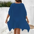 thumbnail image 7 of Swimwear Cover Up for Women Loose Casual Round Neck Short Sleeved Hollow Out Cover Shirt Beach Beach Vacation Cover Shirt, 7 of 7