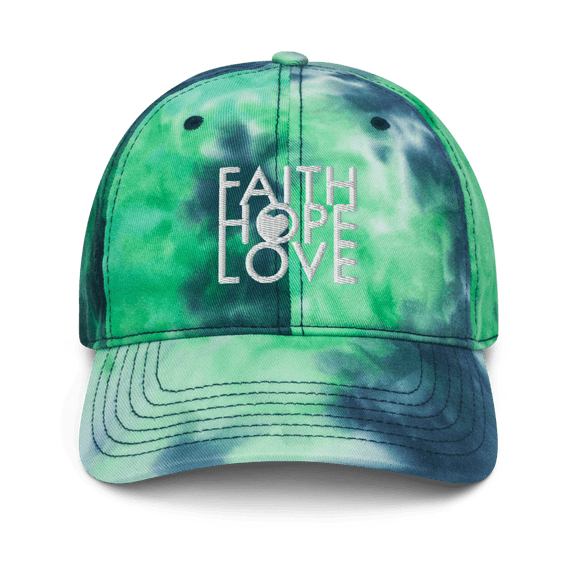 Molor Faith Hope Love Tie Dye Baseball Hat