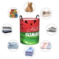thumbnail image 4 of Honeii Watermelon Hello Summer Print Laundry Hamper Basket,Baby Nursery Woven Storage Basket for Toys Bin,Pillows,Blankets,Clothes-Medium, 4 of 6