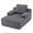 Dark Gray-Lounge Chair, variant on Ktaxon Convertible Sofa for Little Ones, 2-in-1 Toddler Couch with Side Pockets, Flannel Foldable Nap Lounge for Playroom or Bedroom Gray-Blue