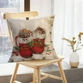 thumbnail image 5 of Farmhouse Rustic Throw Pillow Cover Vintage Red Truck Cute Animal Cat Wearing Christmas Hat Cotton Linen 18 x 18 Inch Xmas Christmas Tree Cushion Case for Sofa Couch Set of 4 (Truck Animal), 5 of 5