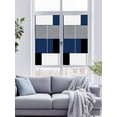 thumbnail image 4 of Non-Adhesive Static Cling Window Tint, Navy Blue Grey Geometric Window Privacy Film Frosted, Modern Black White Abstract Art Insulated Windows Frosted Films for Living room, 35.4 x 78.7 Inches, 4 of 9