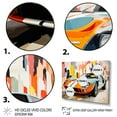 thumbnail image 3 of Designart "Vintage American GT Race Car in Orange" Architecture Framed Wall Art - Modern Orange Race Tracks Living Room Framed Canvas Art, 3 of 6