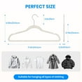 thumbnail image 3 of Simple Deluxe 70 Pack Velvet Hangers, Non-Slip Clothes Hangers with Shoulder Notches, 360° Swivel Hooks, Heavy Duty Coat Suit Hangers for Closet Space Saving, White, 3 of 8
