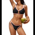 thumbnail image 1 of Conjuntos de Bikini Recortados para Mujer 2025, Ropa de Playa, Vacaciones, Trajes de Baño, Trajes de Crucero, Trajes de Baño de Dos Piezas, Negro, Talla S, 1 of 6