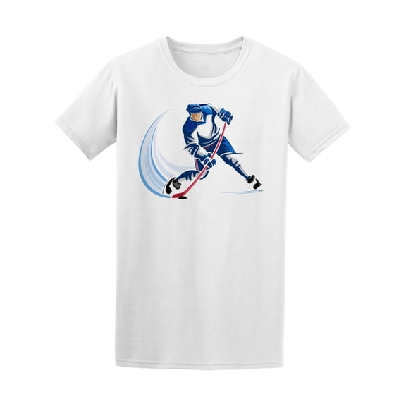 Blue Watercolor Hockey Player Tee Men's -Image by Shutterstock