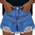 thumbnail image 3 of Seductiva Women's Jeans Thin High Waist Denim Shorts for Women Ripped Wide Leg Loose Large Size Slim Edge Hot Pants 0 1PC, 3 of 5