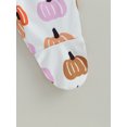 thumbnail image 6 of Newborn Baby Girl Boy One Piece Jumpsuit Halloween Pumpkin Print Long Sleeve 2 Way Zipper Footies Pajamas Sleepers Fall Romper, 6 of 7