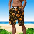 thumbnail image 2 of NOLDARES Mens Summer Hawaii Beach Shorts Cotton Stretch Drawstring Casual Shorts with Pockets(Black,M), 2 of 6
