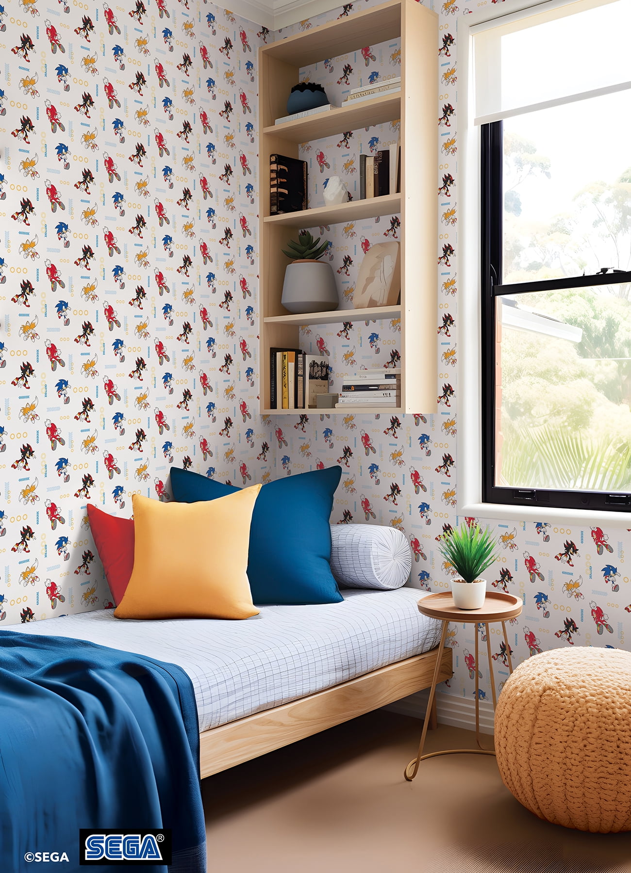 RoomMates Sonic The Hedgehog Let’s Roll Peel and Stick Wallpaper