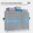 thumbnail image 2 of INO Design 51'' Inch Fabric Portable Wardrobe With 3 Movable Hanging And 6 Storage Shelves - Gray / Striped Pattern / Retro Pattern (Gray), 2 of 10
