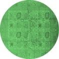 thumbnail image 1 of Ahgly Company Indoor Round Oriental Emerald Green Traditional Area Rugs, 5' Round, 1 of 4