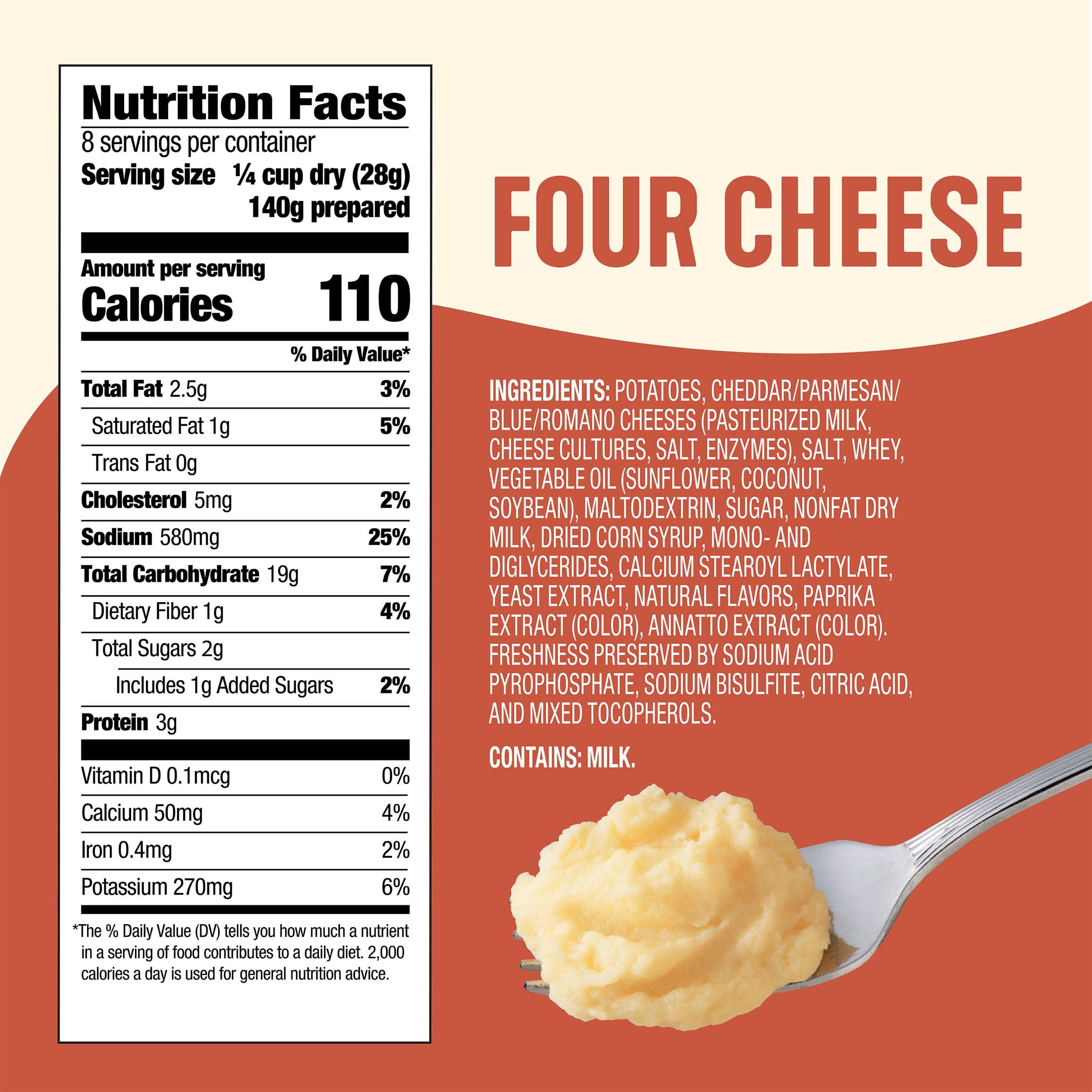 (2 pack) Idahoan Four Cheese Mashed Potatoes Family Size, 8 oz Pouch