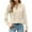 Beige, variant on 2025 New Fashion Plus Size Women's Long Sleeve Solid Color Crewneck Casual Top Pullover T-shirt