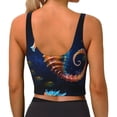thumbnail image 2 of Bixox Women's Yellow Fish Seahorse Pattern Fitness Navel Tank Top U-Back Yoga Tank Top Sweatshirt Sports Bra, 2 of 5