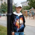 thumbnail image 3 of FKELYI Hooded Sweatshirt for Kids Fleece Lining Hoodies with Pockets Boys Girls Fall Winter Top Lightning Fire Baseball Print Jacket Soft Cosy Cloth, M, 3 of 6