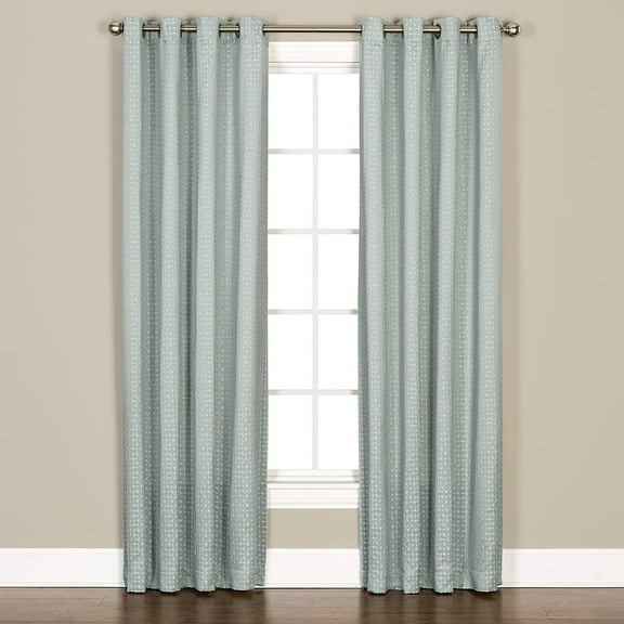 Saturday Knight Ltd Sacai Geometric Woven Jacquard Window Grommet Panel - 52x63", Aqua