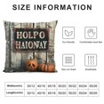 thumbnail image 5 of Patifu   Happy Halloween Throw Pillow Covers Vintage Wood Background with Scary Pumpkins Ghost Black Cat Decorative Throw Pillows Cushion Cover   Home Party Decor Pillow Case  22x22in, 5 of 5