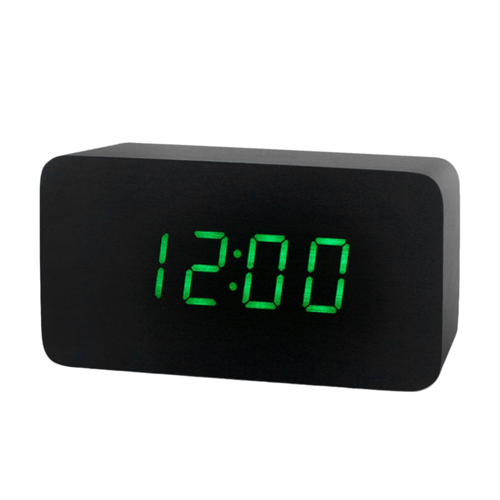 OCDAY Fashionable LED Clock Wooden Electronic Voice Control Clock