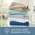 thumbnail image 6 of TOWN & COUNTRY BASICS 4-Piece Waffle Woven Terry Stripe Washcloth Set, 13"x13", 100% Cotton, Quick Dry, Aqua, 6 of 8