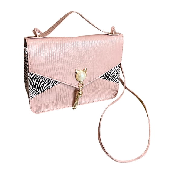 Wxqbjtam Women Flap Shoulder Bags Girls Purses Casual Stylish Portable Tassel Hasp Pocket pink