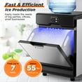 SYCEES Nugget Ice Maker Countertop, 55lbs/24h, 13lbs Storage, Sonic Ice