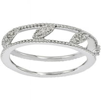 Diamond Sterling Silver Rhodium-Plated Jacket Ring