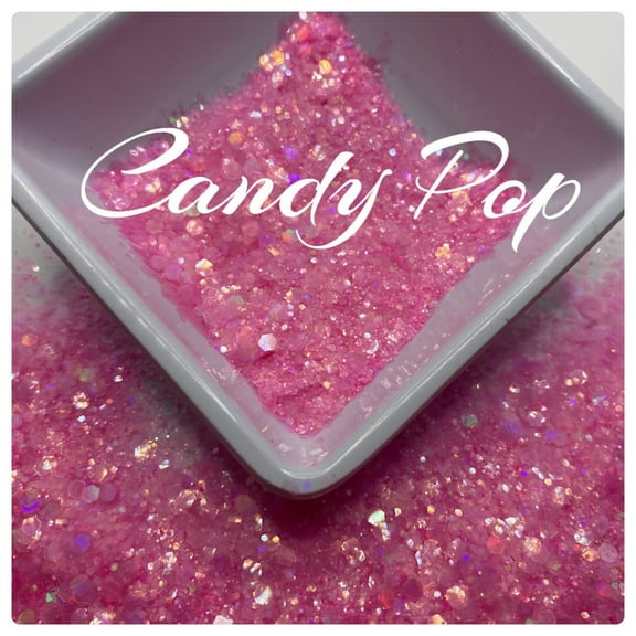 Candy Pop: Holographic Pink chunky glitter mix - Sold By TwoFaced Glitters 1oz Wt.