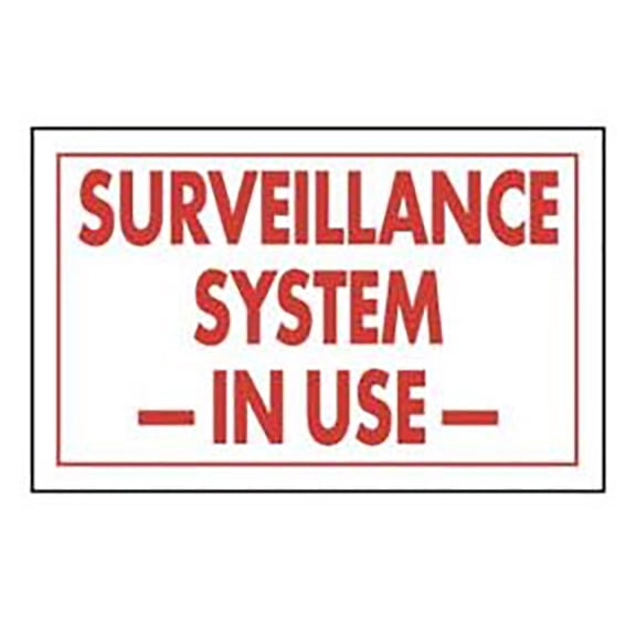 Policy Sign Card - "Surveillance System In Use" - (11”W x 7”H) - Pack of 5