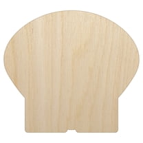 Clam Shell Solid Wood Shape Unfinished Piece Cutout Craft DIY Projects - 4.70 Inch Size - 1/8 Inch Thick