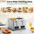 thumbnail image 5 of Suodoka Toaster 4 Slice with Touchscreen, Stainless Steel Bread Toaster, 6 Browning Shade Settings,1.57 inch Wide Slots with Reheat, Cancel, Defrost Functions, New, 5 of 7