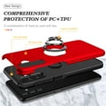 thumbnail image 2 of Nalacover Dual-Layers Case for Samsung Galaxy A73 5G, Heavy Duty Rugged PC Soft TPU Shockproof Protective Cover with Magnetic Rotated Ring Holder Kickstand Bracket Lens Protection Case,Red, 2 of 7