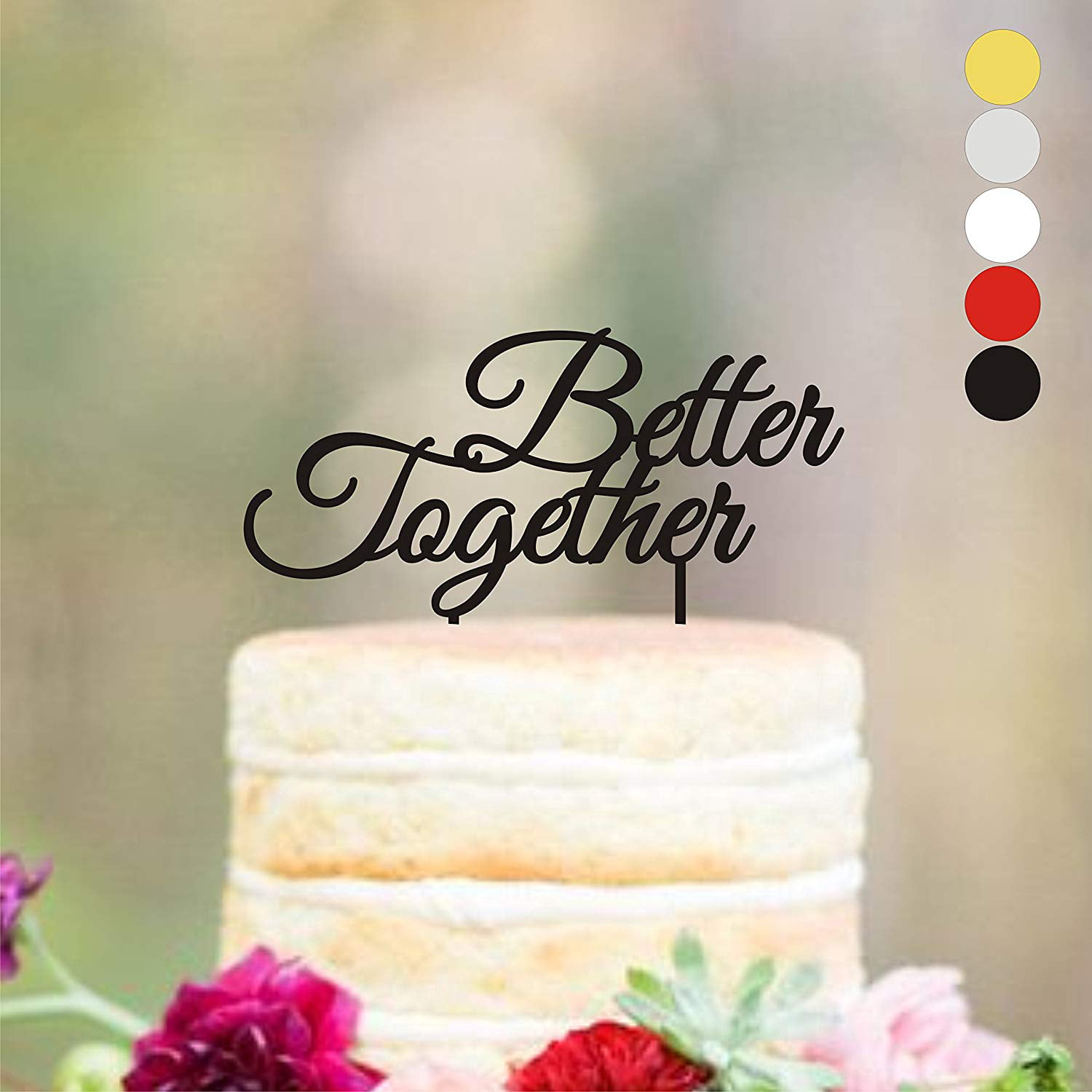 Engagment anniversary cake Wedding Love better together wooden Cake Topper 