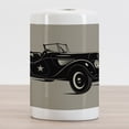 thumbnail image 2 of Cars Ceramic Toothbrush Holder, Classic Italian Model Nostalgic Car 50's Star Sign Pop Art Hobby Old-Fashion Image, Decorative Versatile Countertop for Bathroom, 4.5" X 2.7", Brown Black, by Ambesonne, 2 of 4