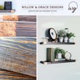 thumbnail image 3 of Willow & Grace Rustic Wood Floating Shelves, Dark Walnut, 36", (Set of 2), 3 of 6