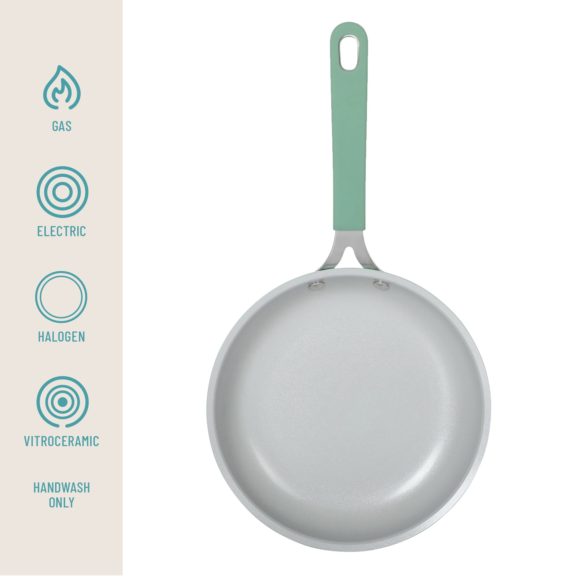 The Pioneer Woman 8-inch Ceramic Nonstick Aluminum Frying Pan Skillet, Green