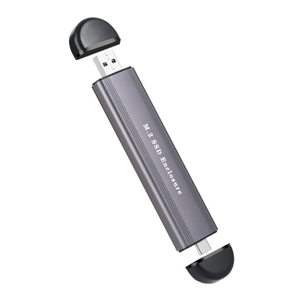 Seitruly Adaptador inteligente de caja de aleación de aluminio para disco duro SSD 2 en 1 Estaciones de acoplamiento para portátiles gris negro